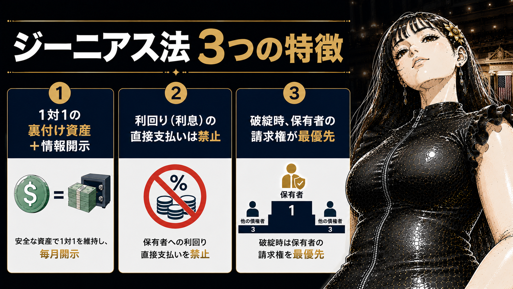 ジーニアス法3つの特徴