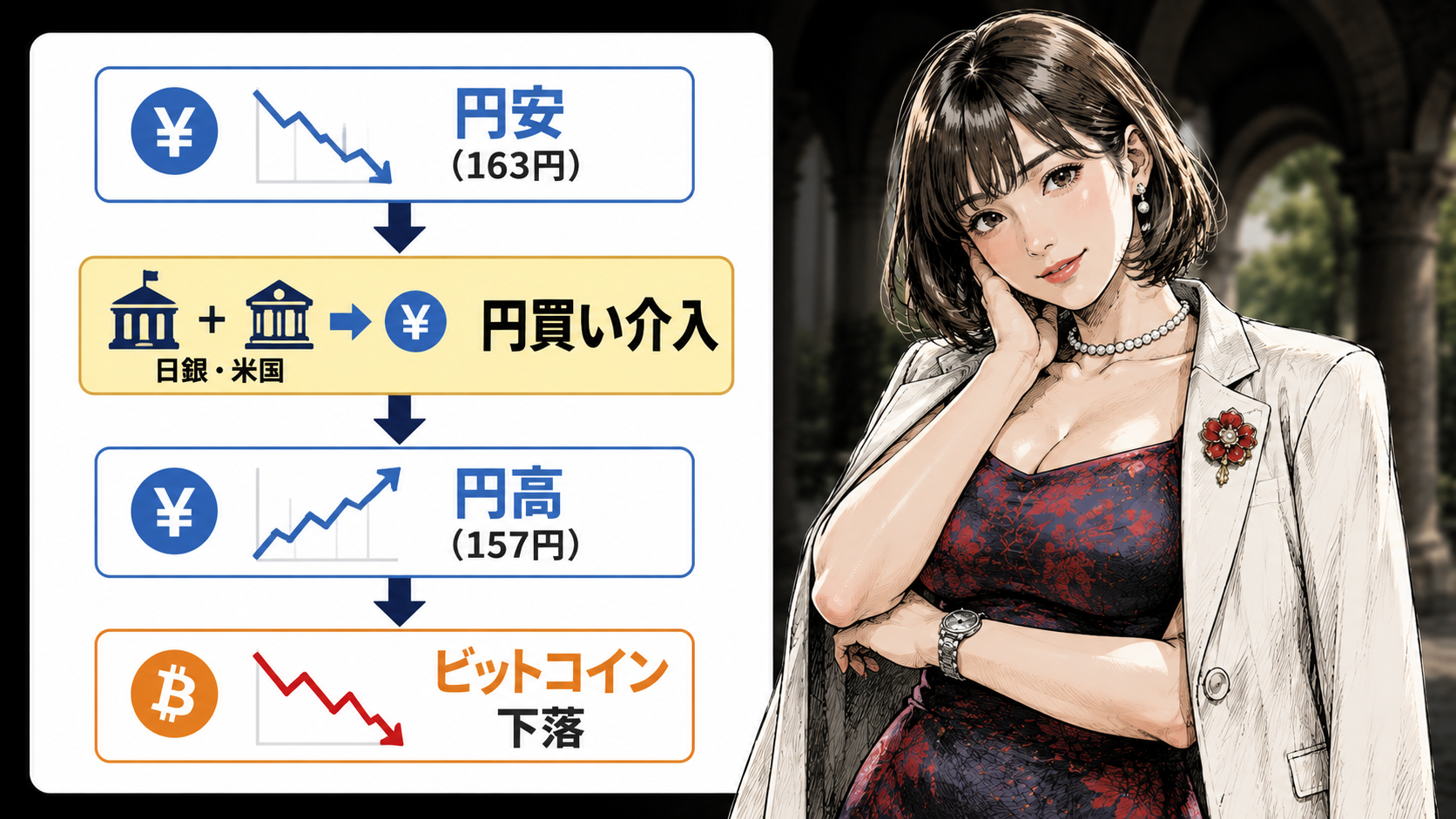 日本政府・日銀と米国財務省による円買い介入のタイムライン図解