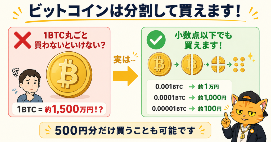 ビットコインの分割購入イメージ
