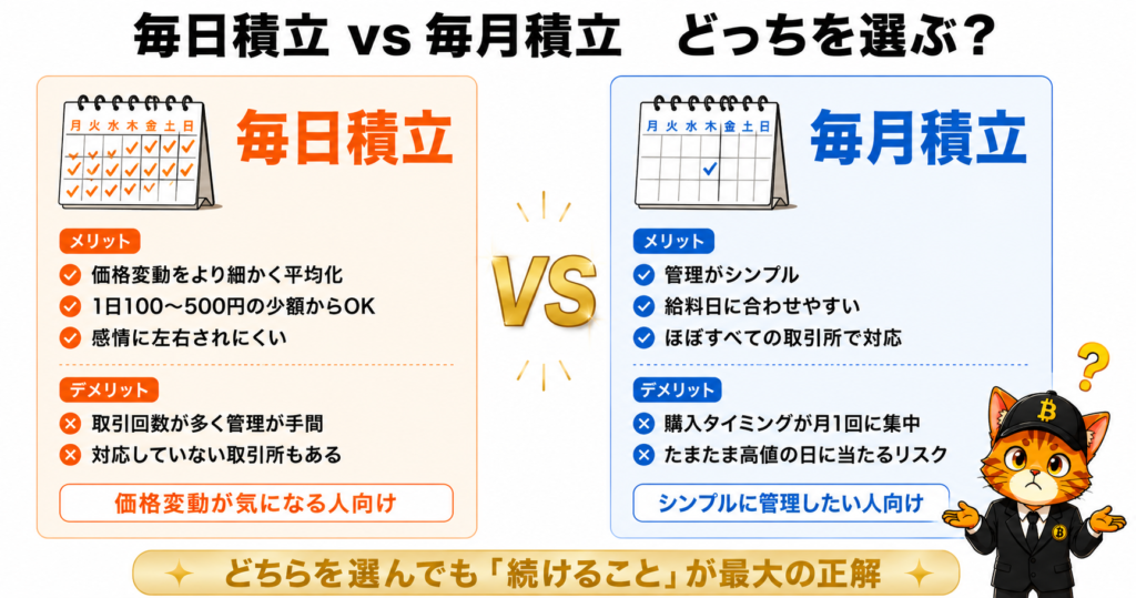 毎日積立と毎月積立の比較